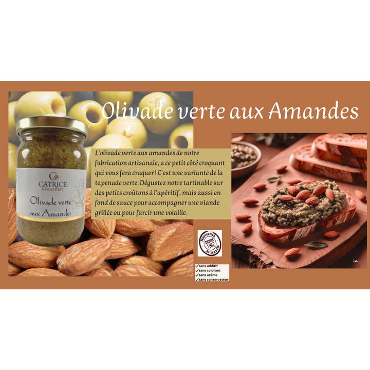 Grüner Olivenaufstrich mit Mandeln 180g für den Großhandel von CATRICE GOURMET