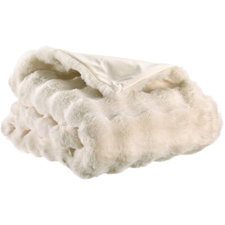 Coperta riciclata Berton Ivory 130 x 160 per la vendita all'ingrosso da parte di Maison Vivaraise & La Cerise sur le Gâteau