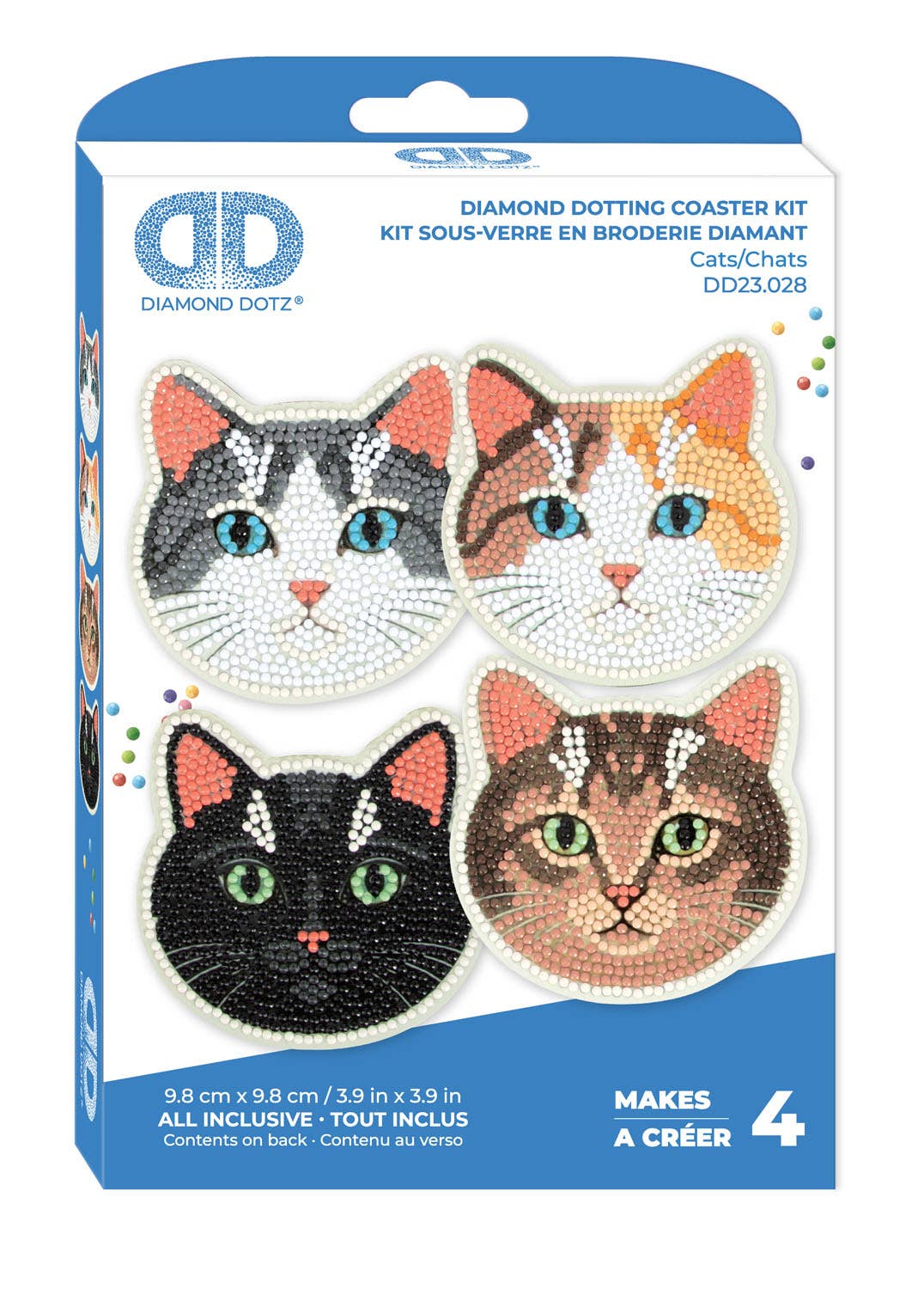 DIAMOND DOTZ® - Wholesale DIY Craft Kit - Coasters - Cats3