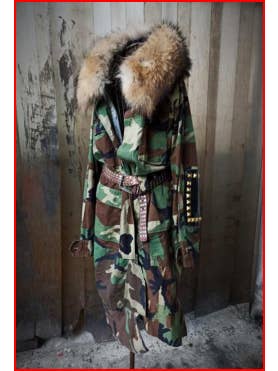 Stefano Ghilardi - Wholesale Parka - Women's - Parka — Green Camouflage, Black Patches2