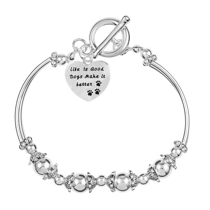Life Is Good Dog Partial Beaded Bracelets for wholesale by The Awareness Company