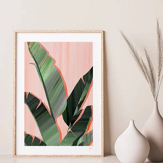 Banana Leaves Art Print for wholesale by Violets Print House
