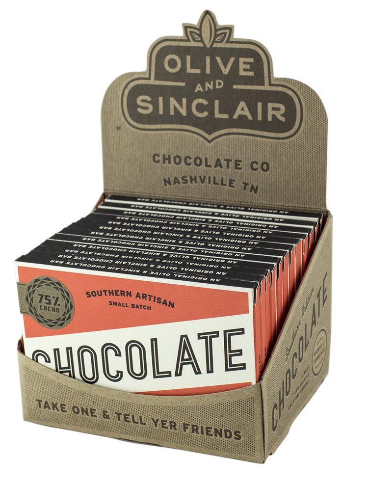 Olive & Sinclair Chocolate - Vente Barre chocolatée - Barre de chocolat noir 75 %1