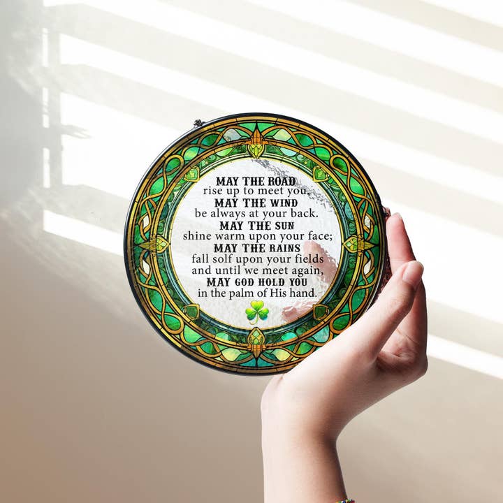 NVC Ecommerce LLC - Wholesale Suncatcher - Irish Blessing Stained Glass Suncatcher, Gift for Home 3