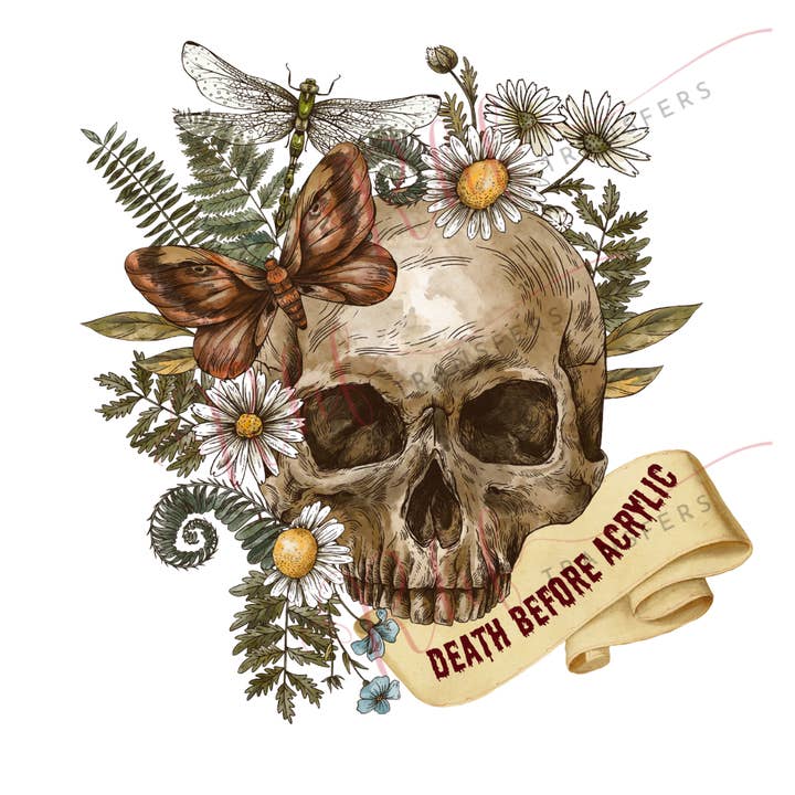 Feuille de transfert en acrylique Death Before pour la vente par Red Hill Fiber