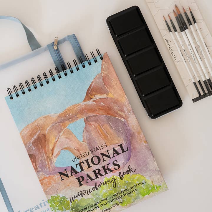 Bailey Rae Studio - Wholesale Watercolor Paint - National Parks Watercoloring Book & Supplies Bundle2