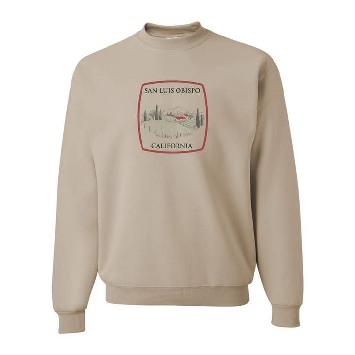 SLO Wine Label Crewneck Sweatshirt for wholesale by Pippa & Ky