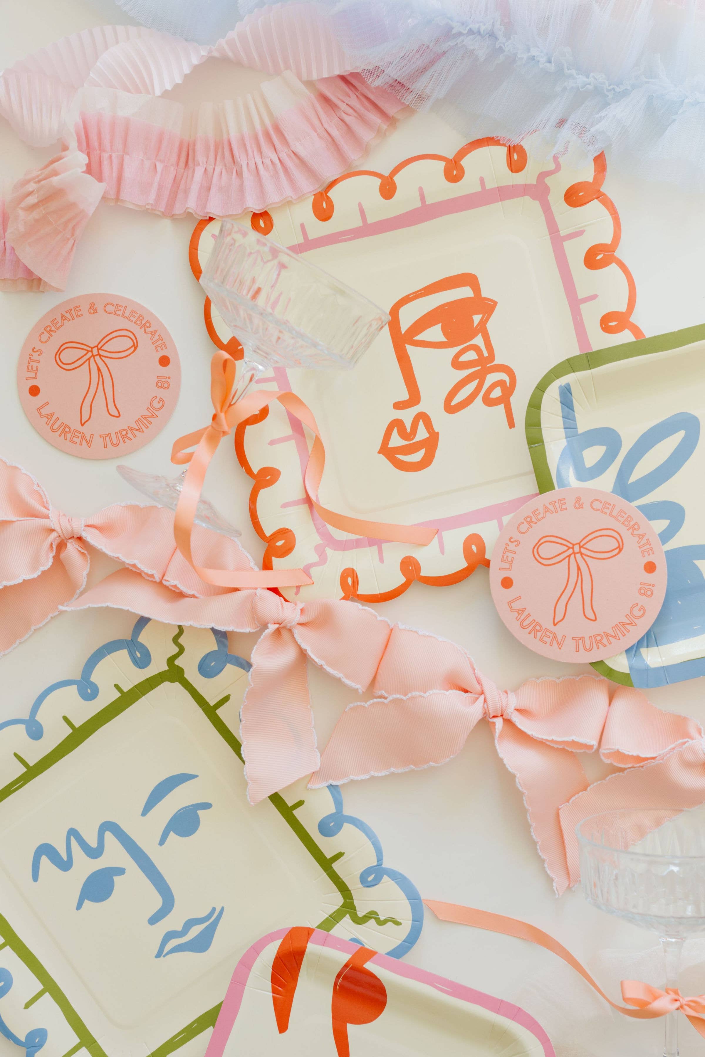 POP Party Supplies, LLC - Wholesale Disposable Plate - Two Face Dinner Paper Plates (x 12) - Art Party Collection 3