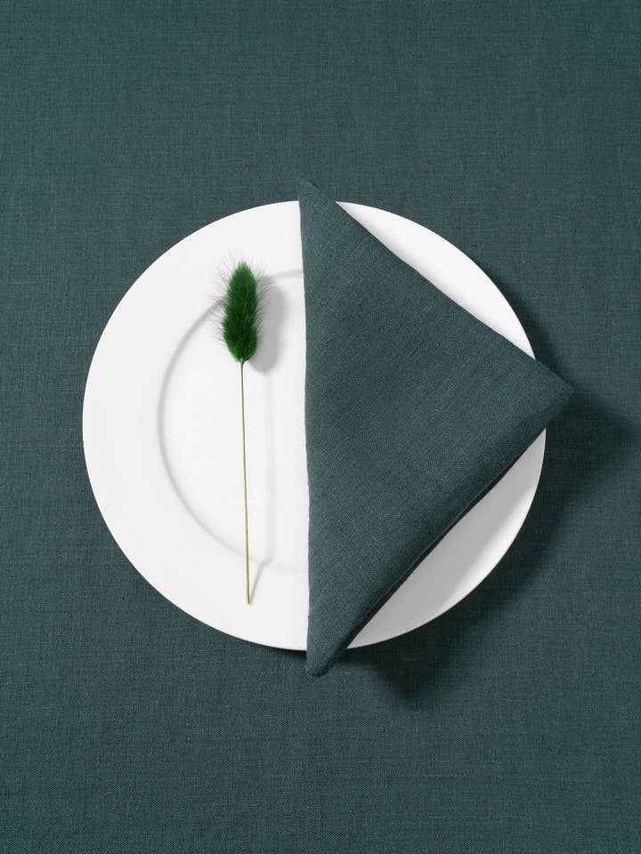Serviettes en lin, vert pour la vente par Soundsleep