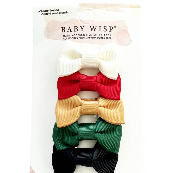 5 Toddler Girl Bows Ribbon Bow Hair Clips-Marching Band for wholesale by Baby Wisp