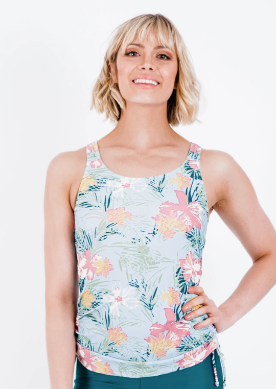 Calypsa – wholesale Bikiniöverdelar – Dam – Maya Tankini-bikinitopp med avtagbara kupor - Blommönster17