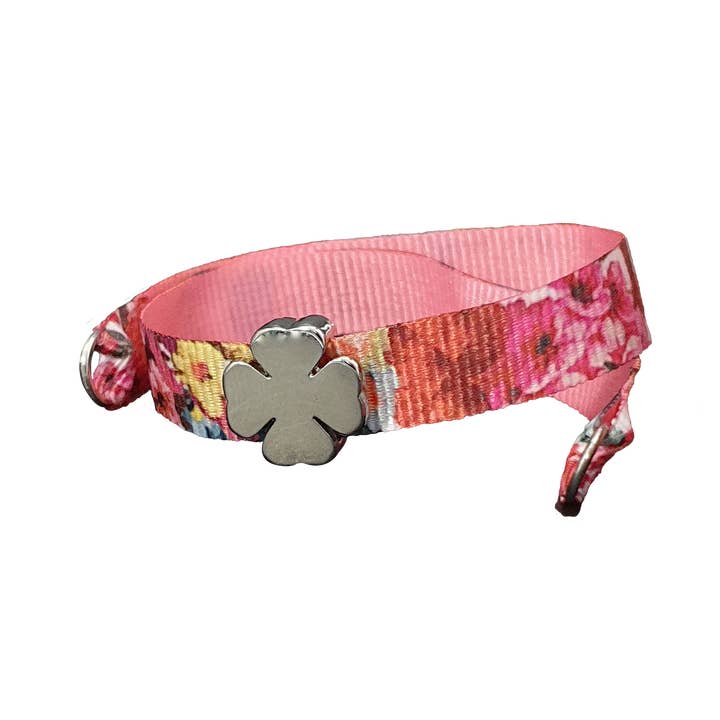 PALLADIUM FOUR-LEAF CLOVER FLOWER BRACELET for wholesale by Smartever Srl