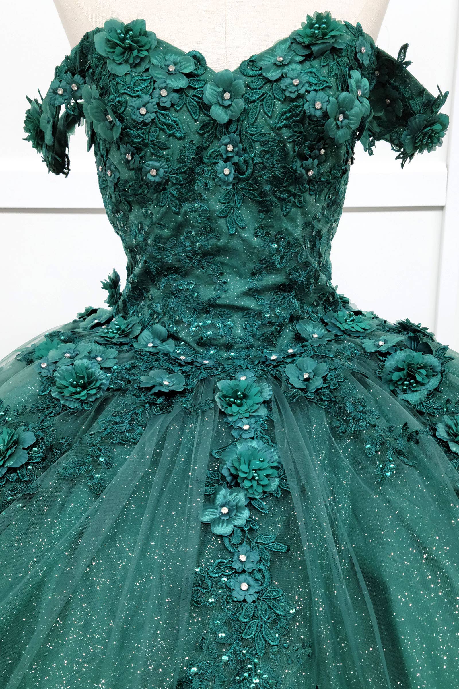 Chicas - Wholesale Gown - Women's - Off the Shoulder Quinceanera Dress With Flowers CHF306616