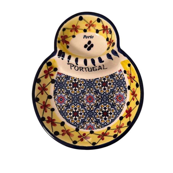 Vassoio porta olive in ceramica portoghese dipinta a mano - Porta noccioli/piccolo piatto per olive, salse e insalate. Realizzato in Portogallo per la vendita all'ingrosso da parte di Vintage Dreamz