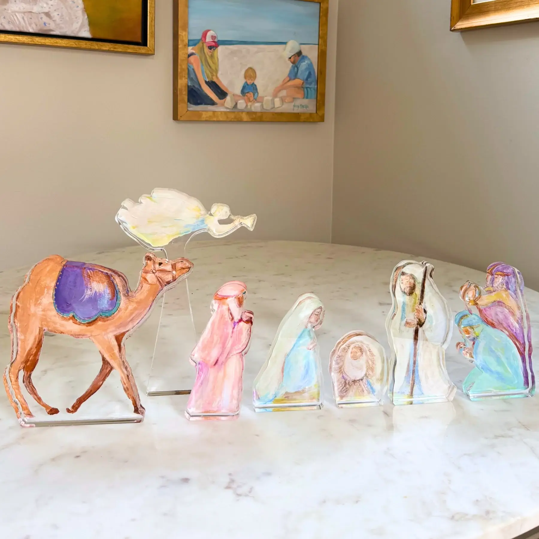 MK Decker Designs - Wholesale Decorative Tabletop Object - “Nativity 7 Piece Set” Acrylic Shelfie4