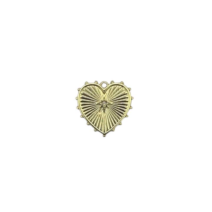 Starburst Heart Charm for wholesale by Parker J Jewelry & Charm Bar
