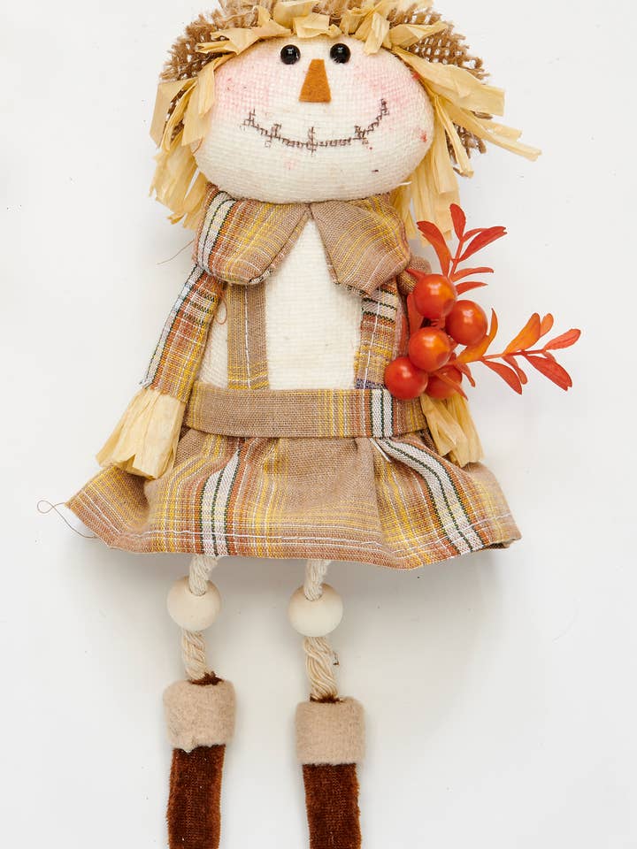 10" Sitting Girl Scarecrow for wholesale by WORTH IMPORTS