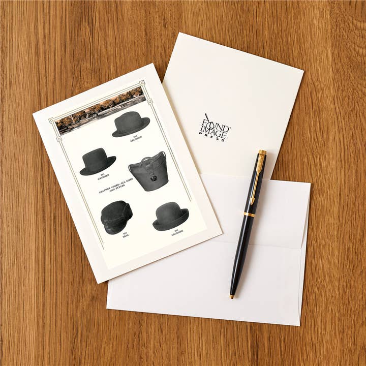 Found Image Press – wholesale Kontorsmateriel/Notecard Set – Gratulationskort FN-391 hattar och hatthållare