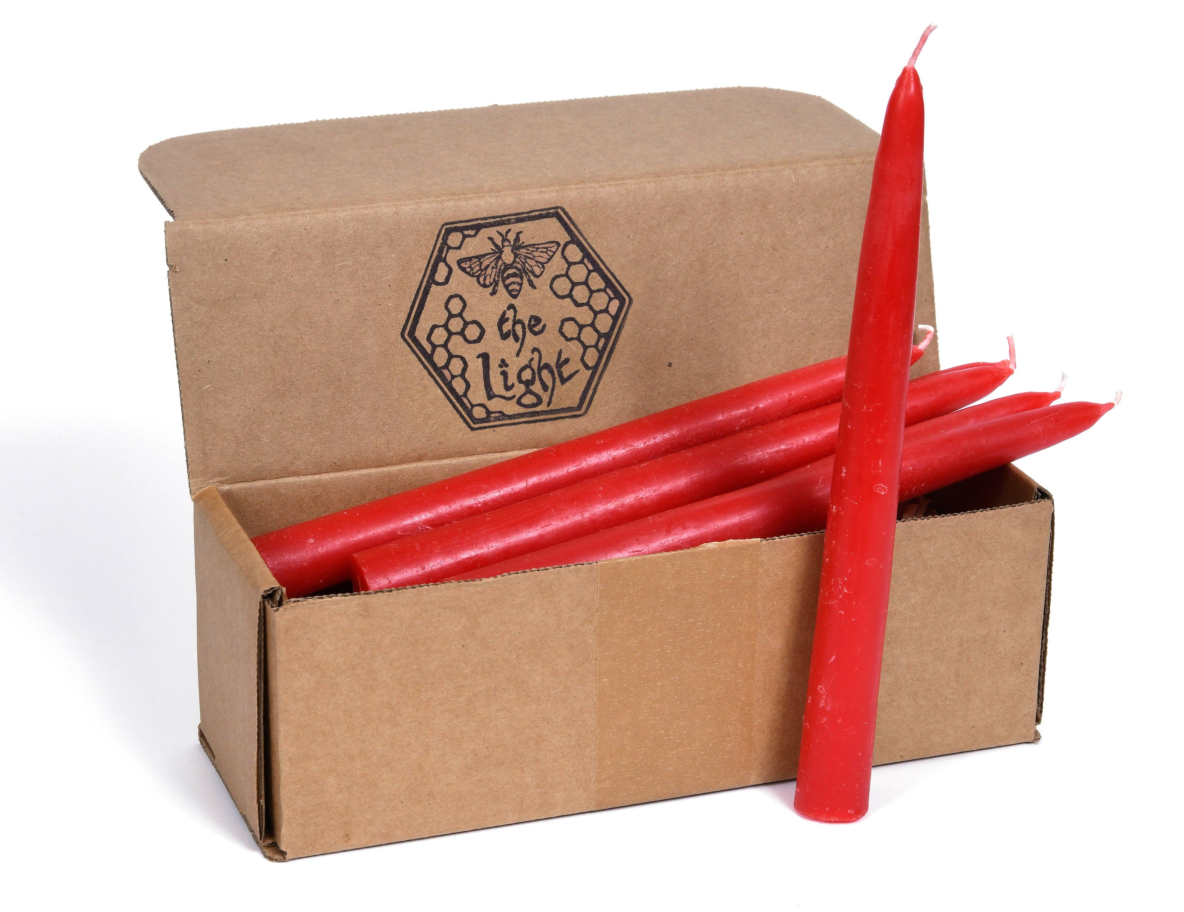 BeeTheLight - Vente Bougies/bougeoirs coniques - Bougie en cire d’abeille pure 100 % style effilé trempée 21,3 cm x 2,2 cm, à l’unité30