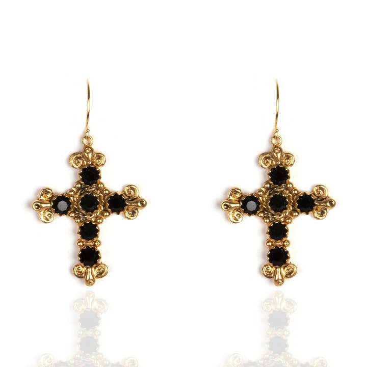 Addie Earrings Jet for wholesale by VSA Designs Inc.