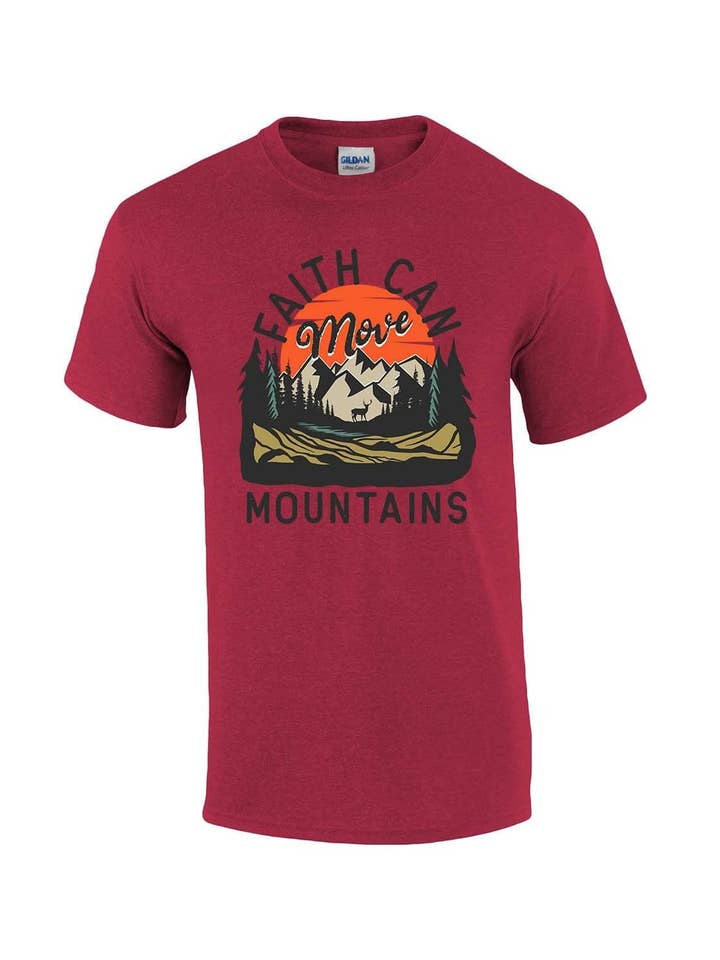 Faith Can Move Mountains Scenic View SS T-Shirt for wholesale by Trenz Shirt Company