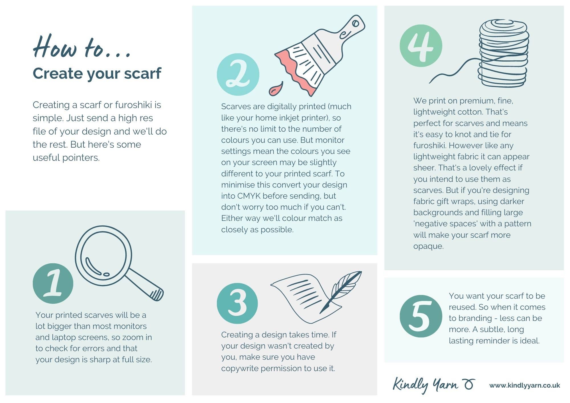 Kindly Yarn | Furoshiki & Scarves - Wholesale Scarf - Women's - Custom printed scarves / furoshiki (allow 6-8wks despatch)1