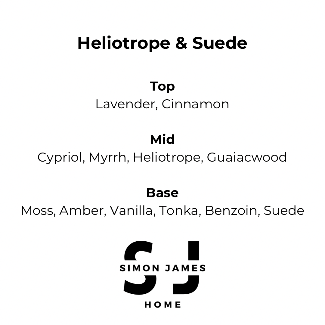 Simon James Home – wholesale Jar/filled candle – Heliotrope & Suede Handmade Soy Wax Candle2
