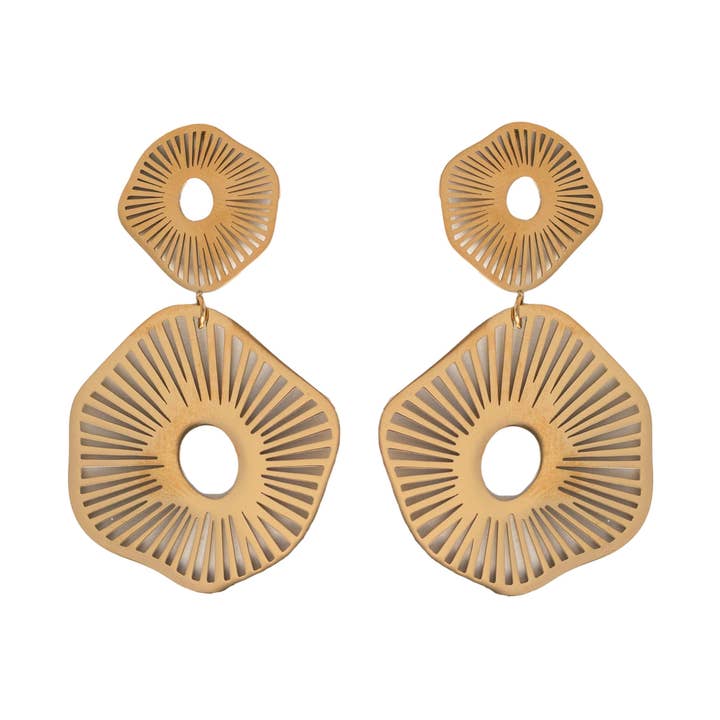 Gold Anemone Statement Earrings for wholesale by St Armands Designs of Sarasota