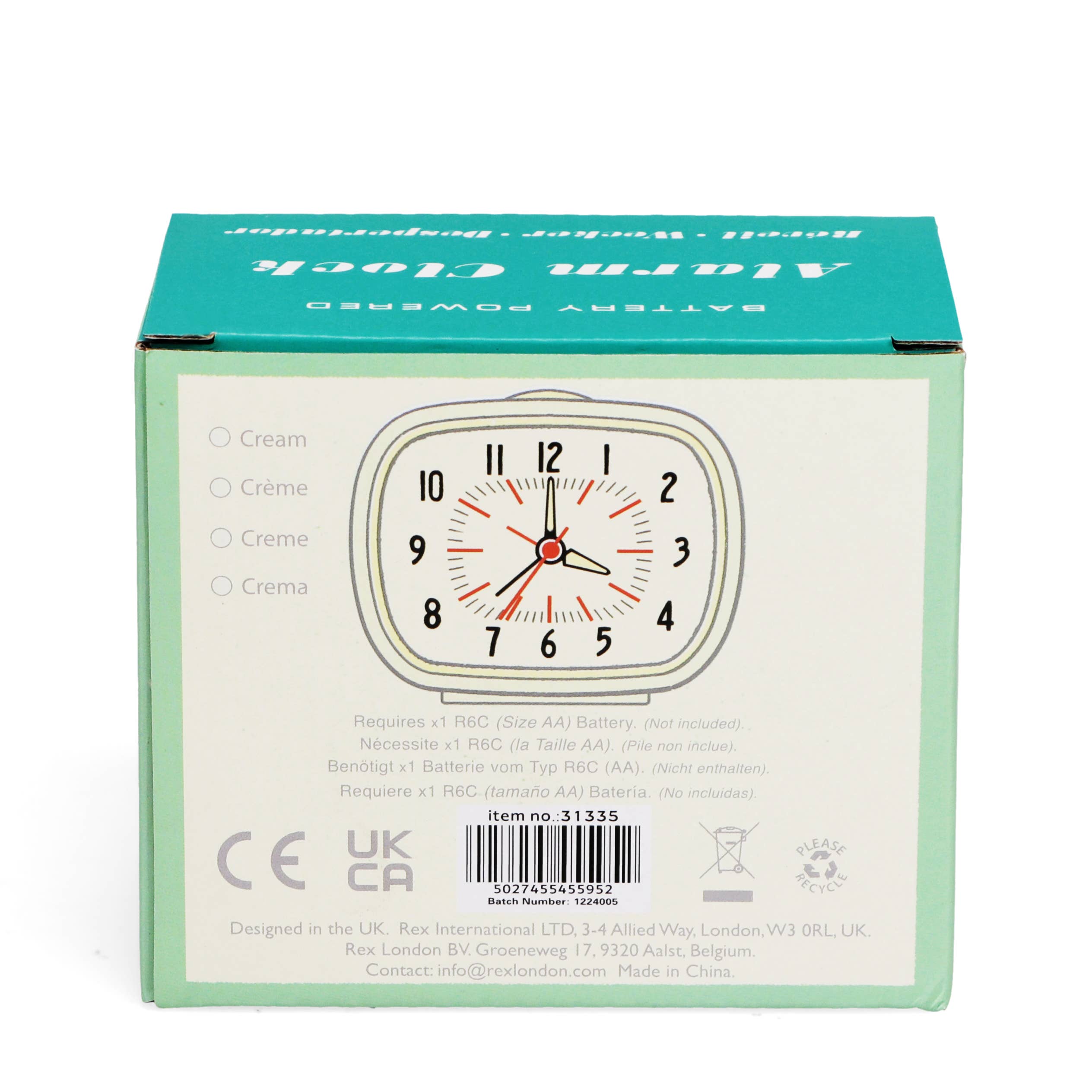 Rex B2B - UK – wholesale Alarm clock – Retro alarm clock - Ivory white3