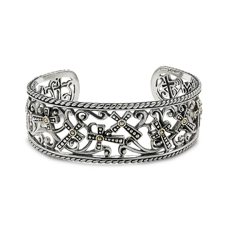 SS/18k CroSS Bangle for wholesale by Eli Pebble