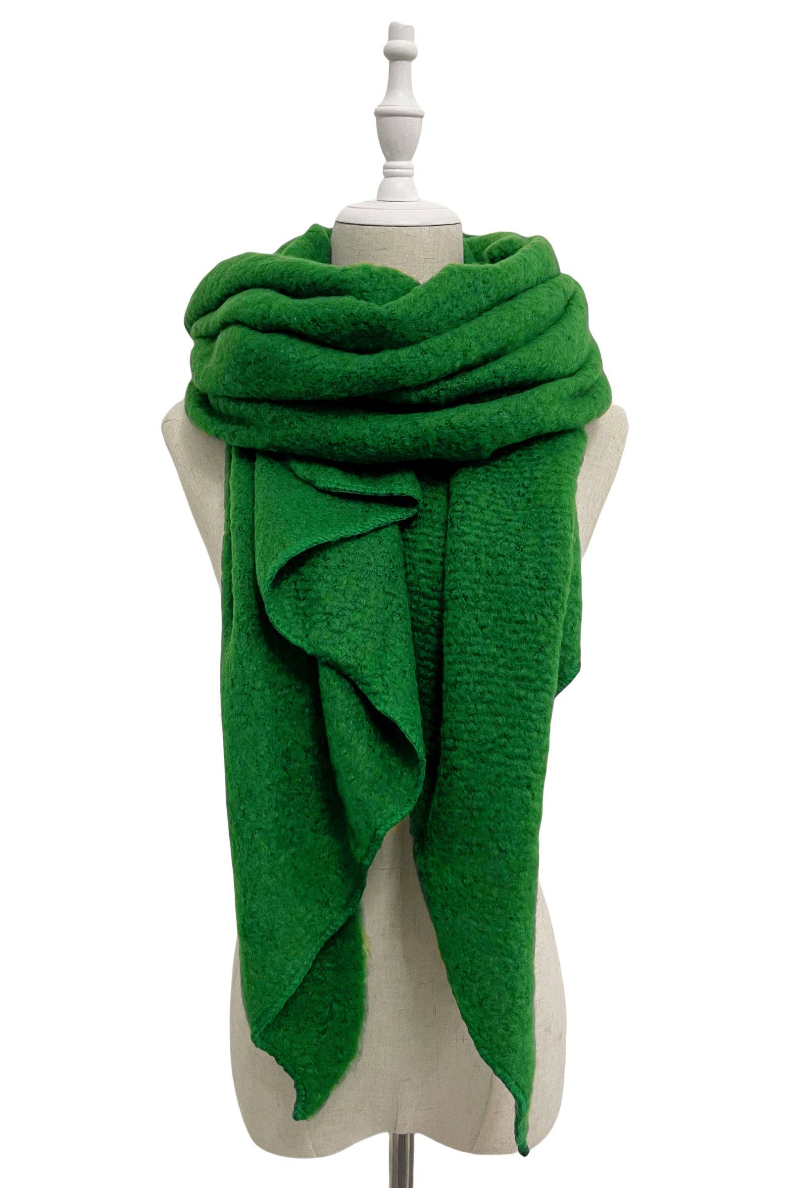 Fashion Scarf World - Wholesale Scarf - Women's - Plain Boucle Diagonal Edge Wool Scarf63