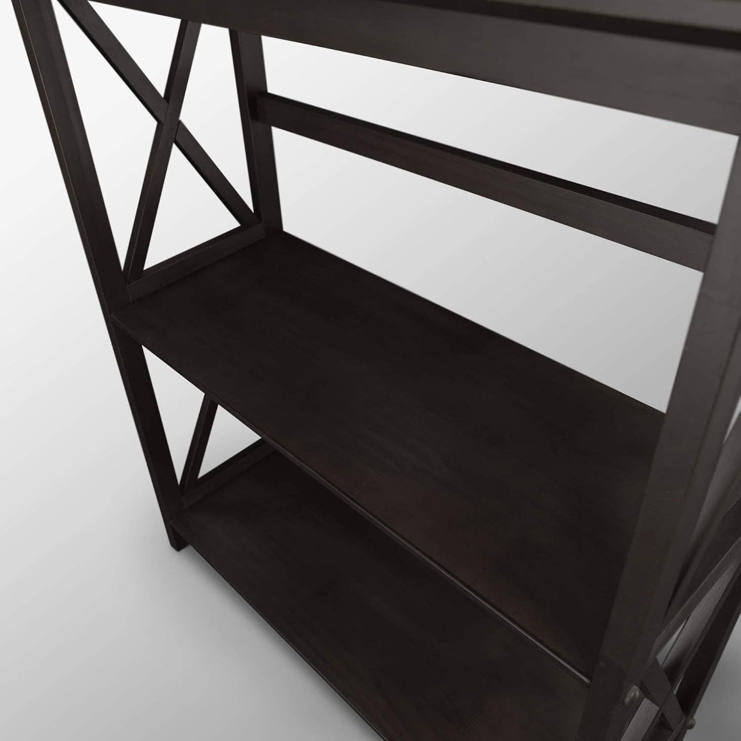 Montego 3 Shelf Bookcase Black Solid Wood Construction for wholesale on Faire6