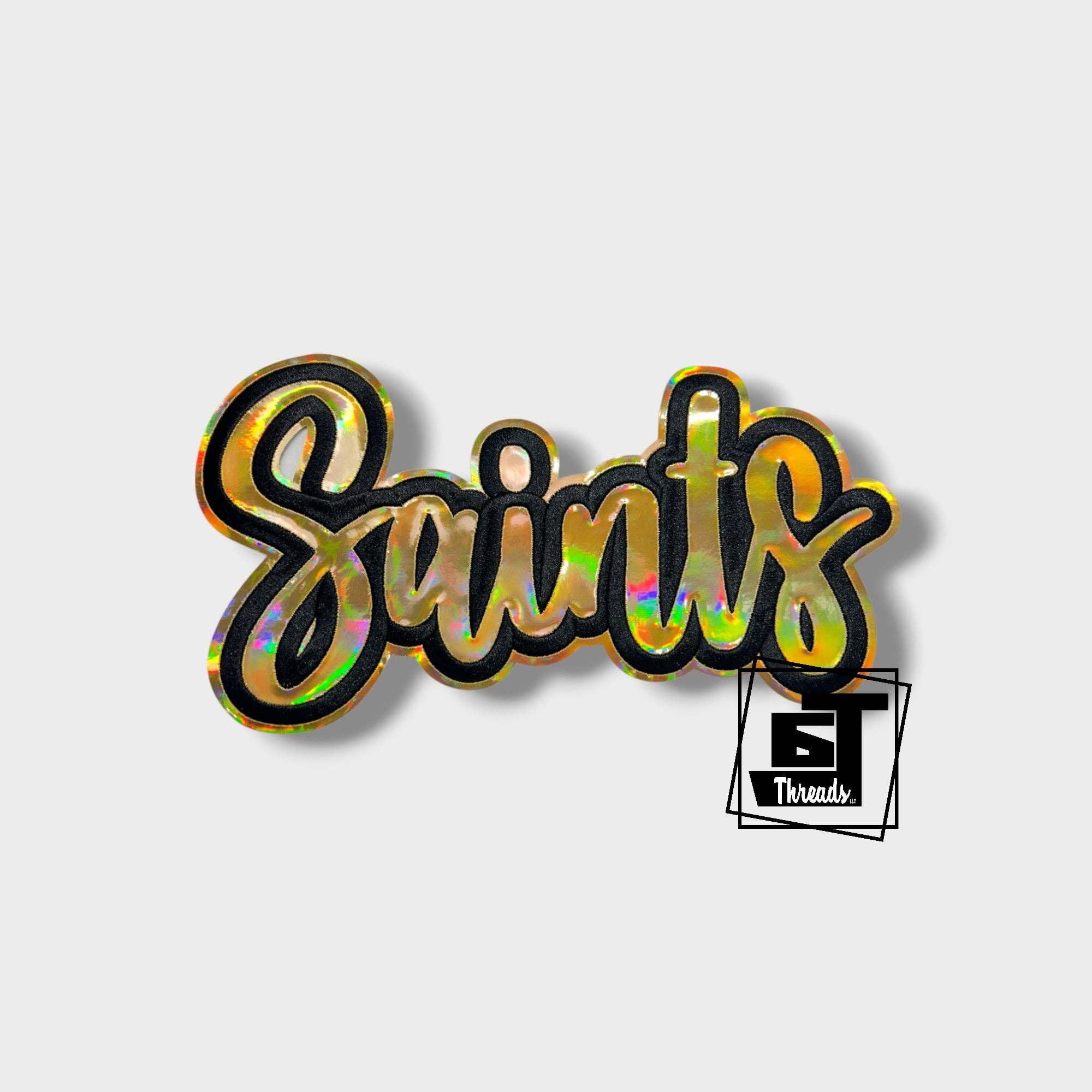 6j Threads LLC - Wholesale Patch - Gold Cursive Metallic Saints....Patches Only0