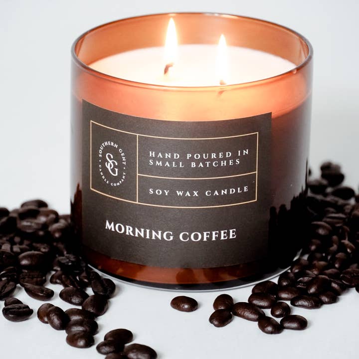 Bougie à la cire de soja/noix de coco « Morning Coffee » pour la vente par Southern Gent Candles