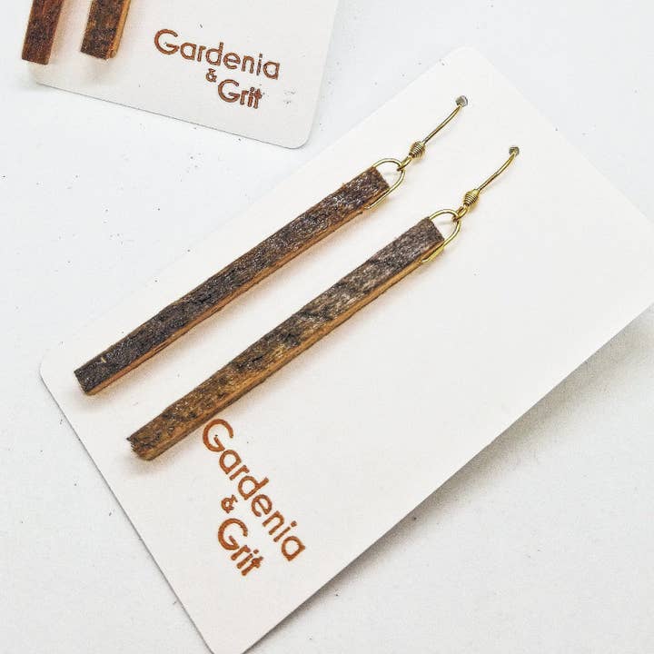 Earrings - Reclaimed Wood - Dangle - Black - Gray - Teal - Natural - Stainless Steel - Reclaimed Wood for wholesale by Gardenia & Grit