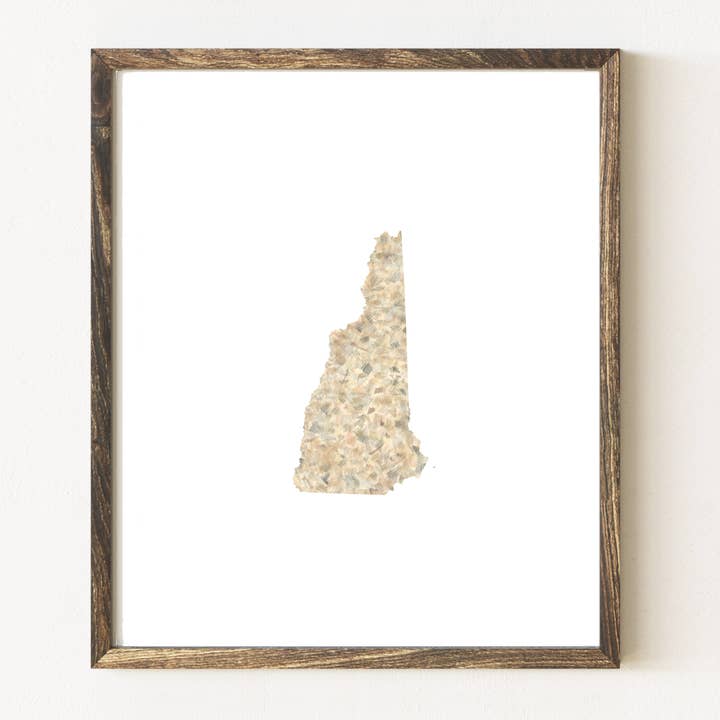 New Hampshire Painted State Map - 8"x10" ART PRINT for wholesale by Turn-of-the-Centuries