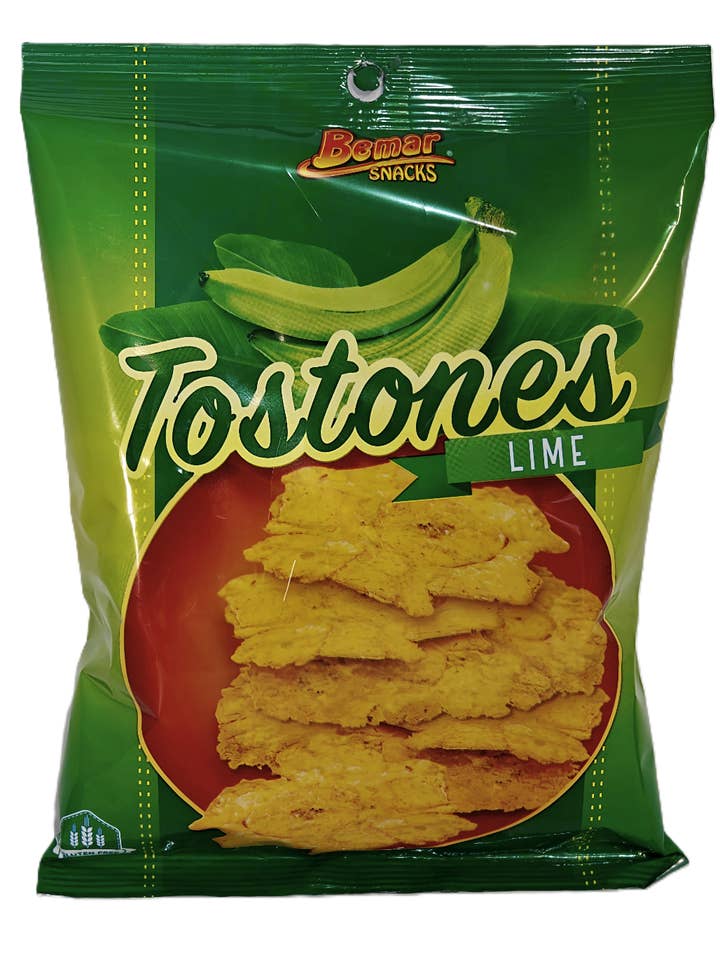 Bemar Tostones Lime – Zesty Fried Plantain Chips – 3 oz Bag for wholesale by Fiesta Snacks