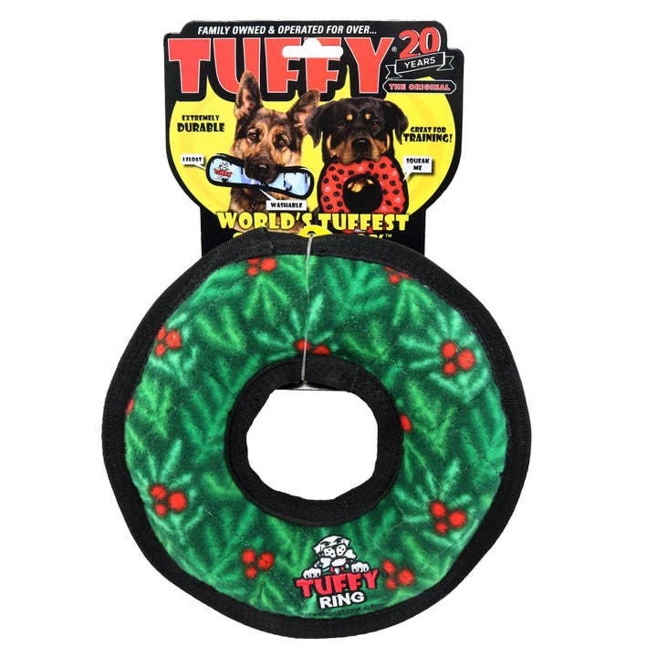 Tuffy Dog Toys - VIP Products - Wholesale Pet Squeaky Toy - Dog - Tuffy Jr Ring Wreath, Durable, Squeaky Dog Toy4