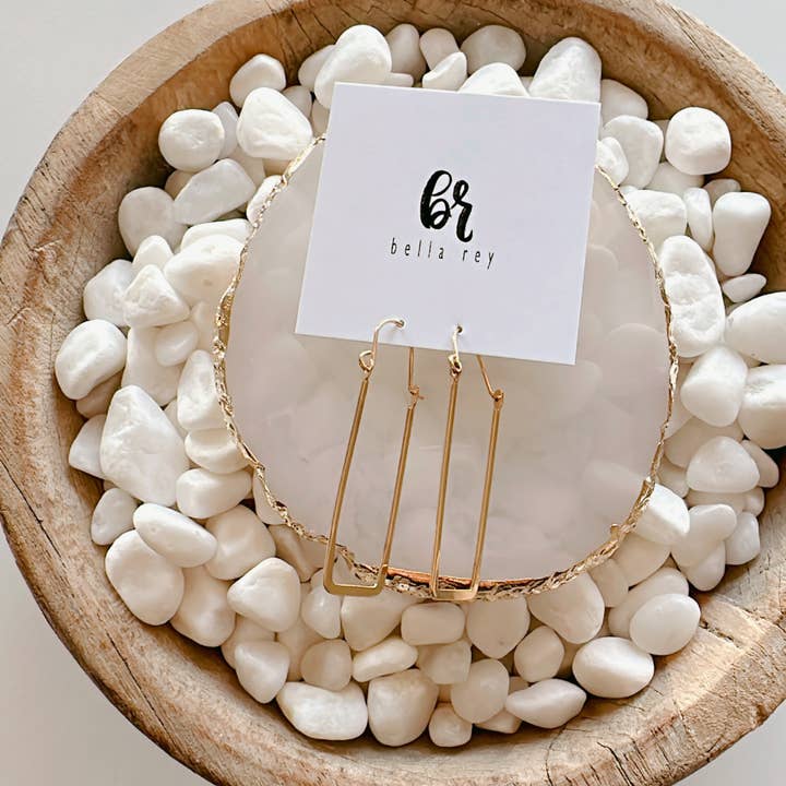 Bella Rey jewelry – Engroshandel Hængeøreringe og creoløreringe – Katie 18k forgyldte øreringe- allergivenlige 3