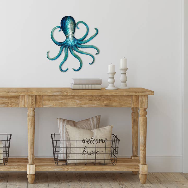 Octopus Wall Decor Blue, Capiz & Metal, Indoor / Outdoor for wholesale by Eangee Home Design