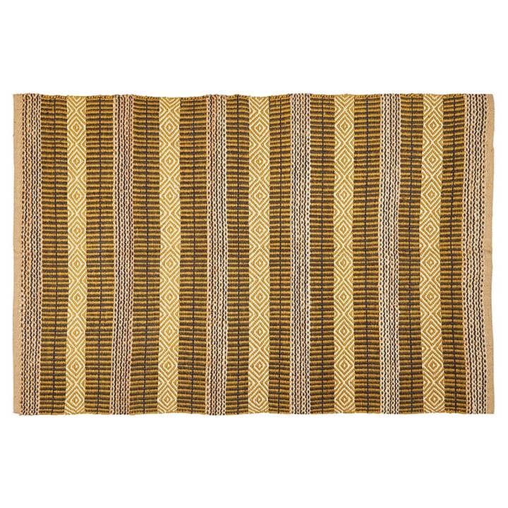 Blue/Beige Striped Tassel Rug for wholesale by 47th & Main (Creative Brands)