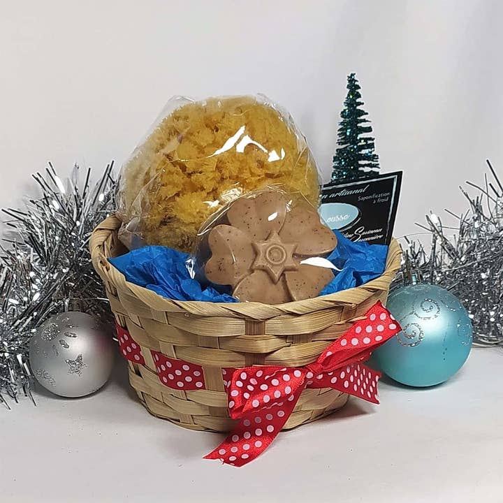 Coffret Savon exfoliant et Eponge naturelle pour la vente par Free Mousse