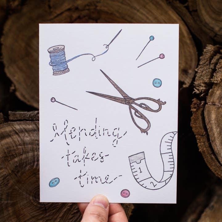 Mending Takes Me : carte Comfort Get Well pour la vente par Lacelit | Stationery & Gifts by Kimberly Kuniko