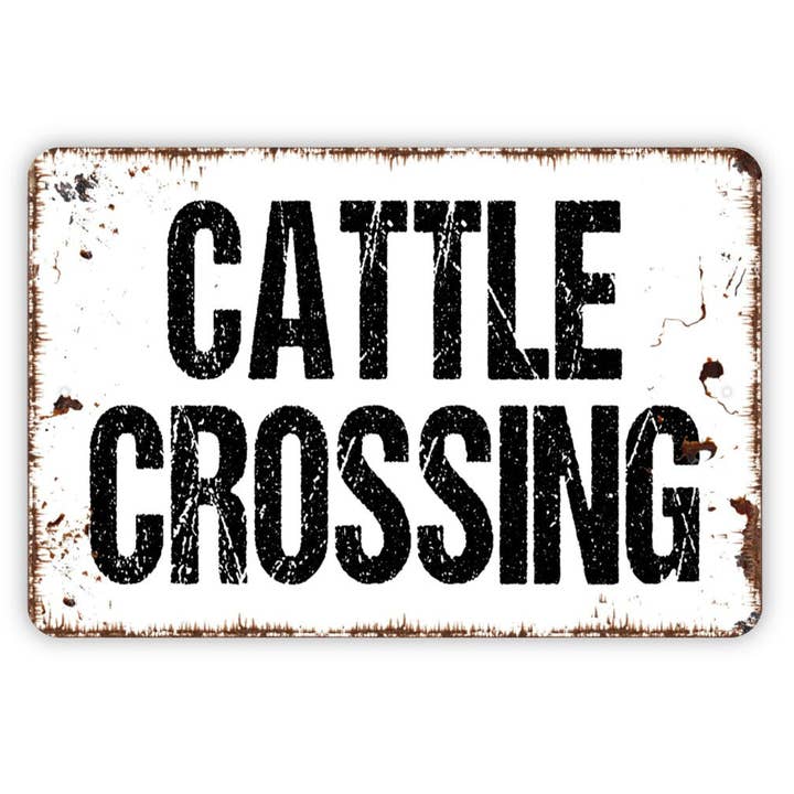 Black Hills Wildwoods - Wholesale Sign - Cattle Crossing Sign - Farm Cow Metal Wall Art - Indoor or Outdoor