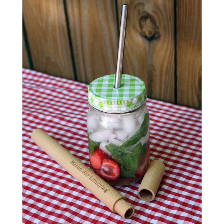 Mason Jar Lifestyle - Wholesale Drinking Straw - Wood Reusable Straw Carrying Case