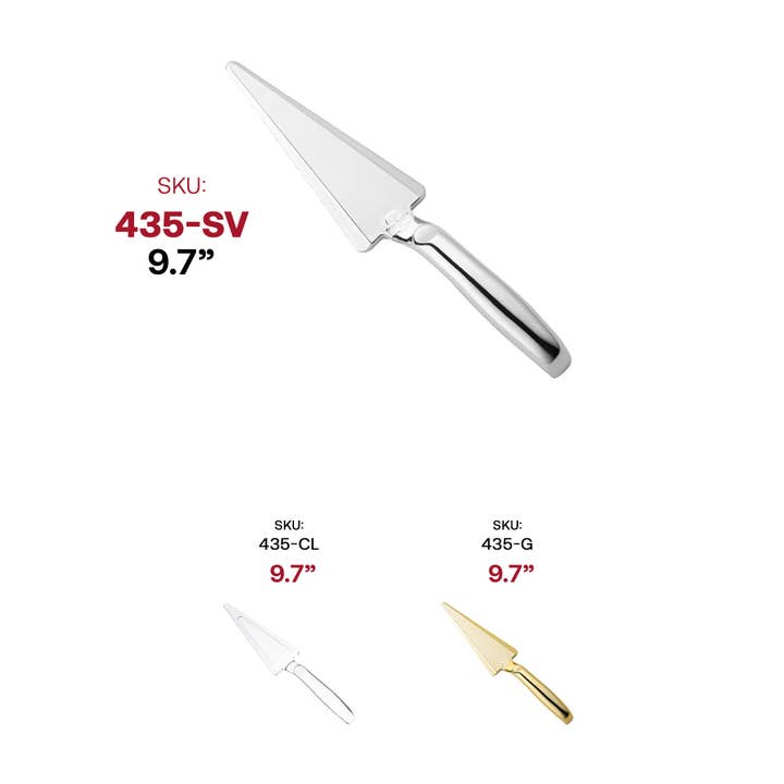 Smarty had a Party - Wholesale Disposable Servingware - Shiny Silver Disposable Plastic Cake Cutters/Lifters - 5 pcs4