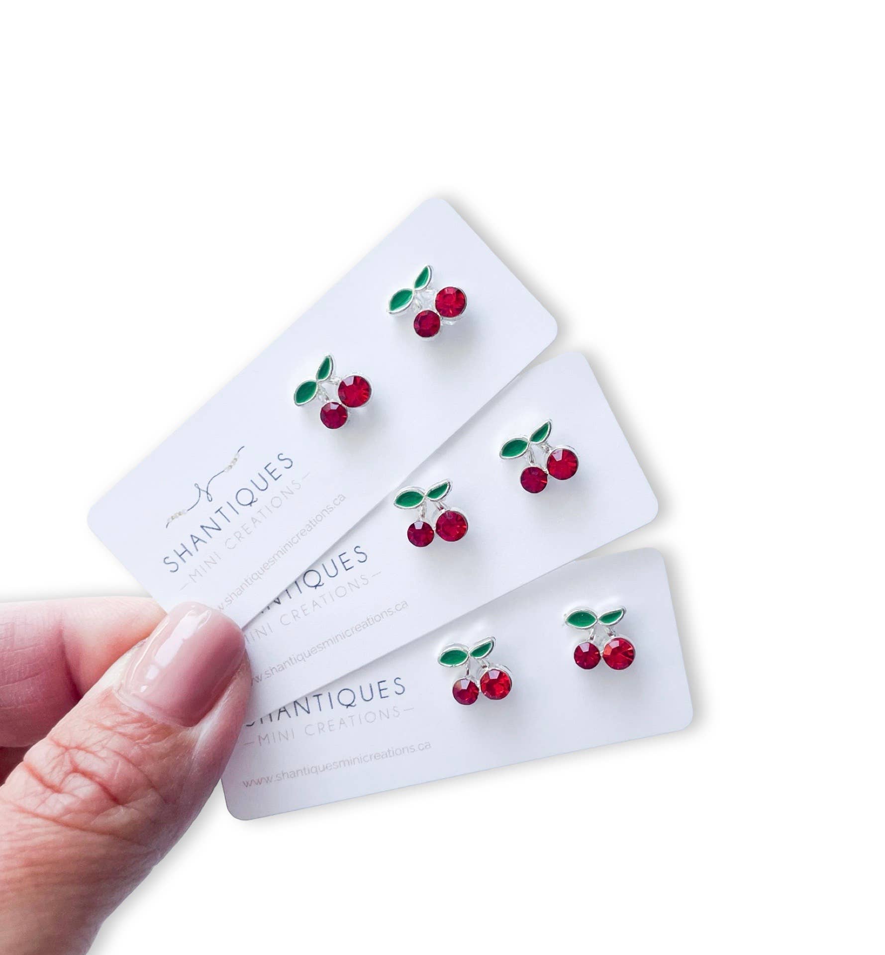 Shantiques Mini Creations - Wholesale Stud/Post Earrings - Earrings - Summer Cherries1