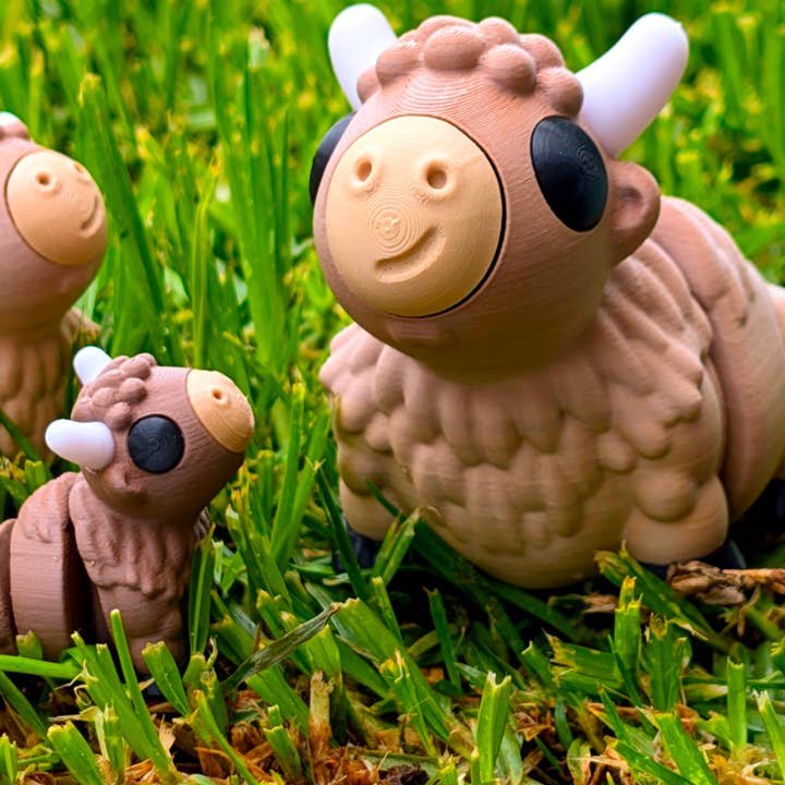 Great American Designs - Venta al por mayor Pelota antiestrés - Niños - Juguete articulado impreso en 3D Baby Bison