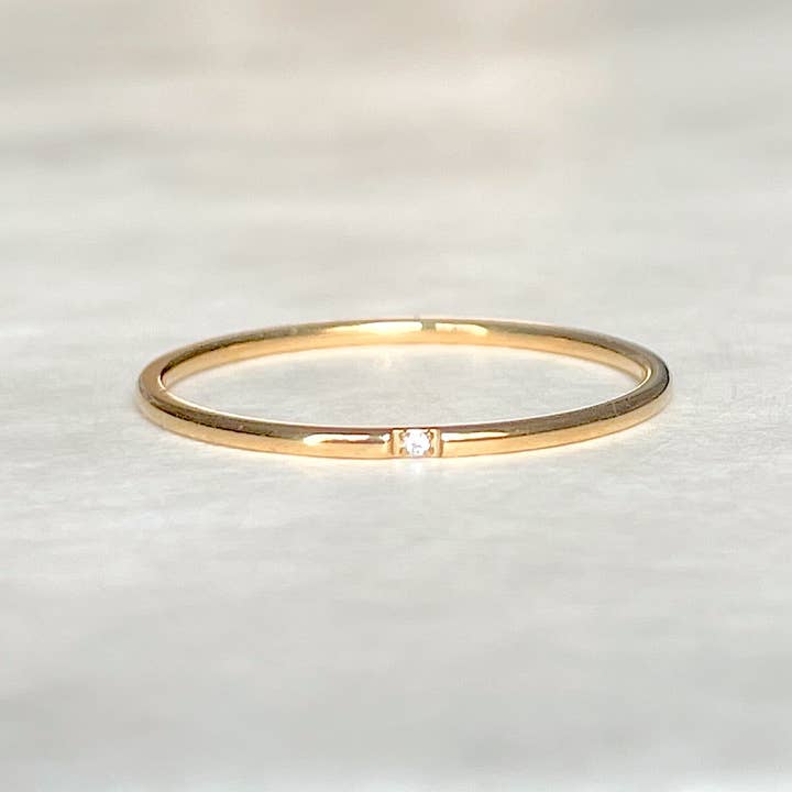 Blueyejewelry - Wholesale Band/Stacked Ring - Dainty Gold Ring - Waterproof Thin Gold Band - Diamond Ring