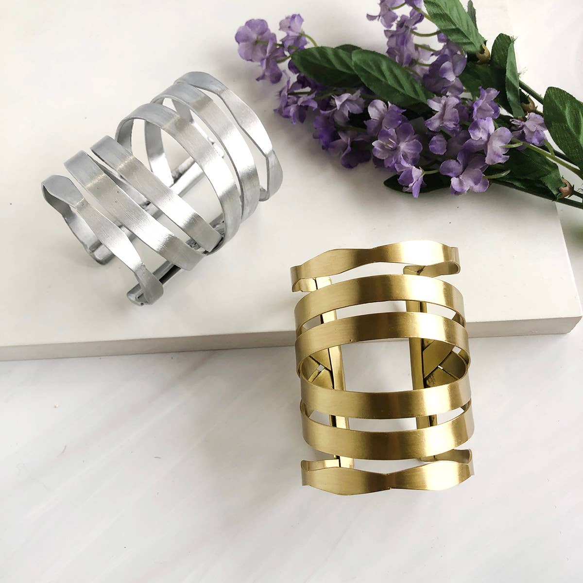 WorldFinds - Wholesale Cuff Bracelet - Ornate Arching Cuff - Gold4